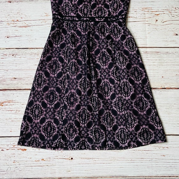 Helen Wang NYC Pink with Black Lace Strapless Fit and Flare Dress Sz 4 - Picture 14 of 16